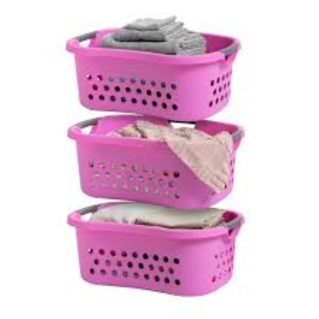 COMPLAST LAUNDRY BASKET VIARAGIO L PINK